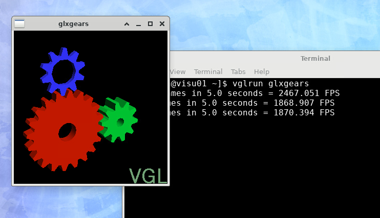 glxgears with VGL